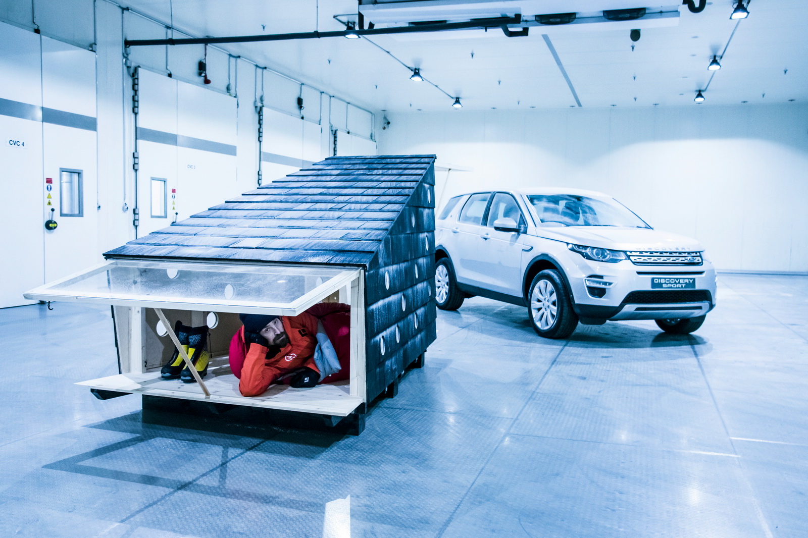 Cabaña de madera Land Rover