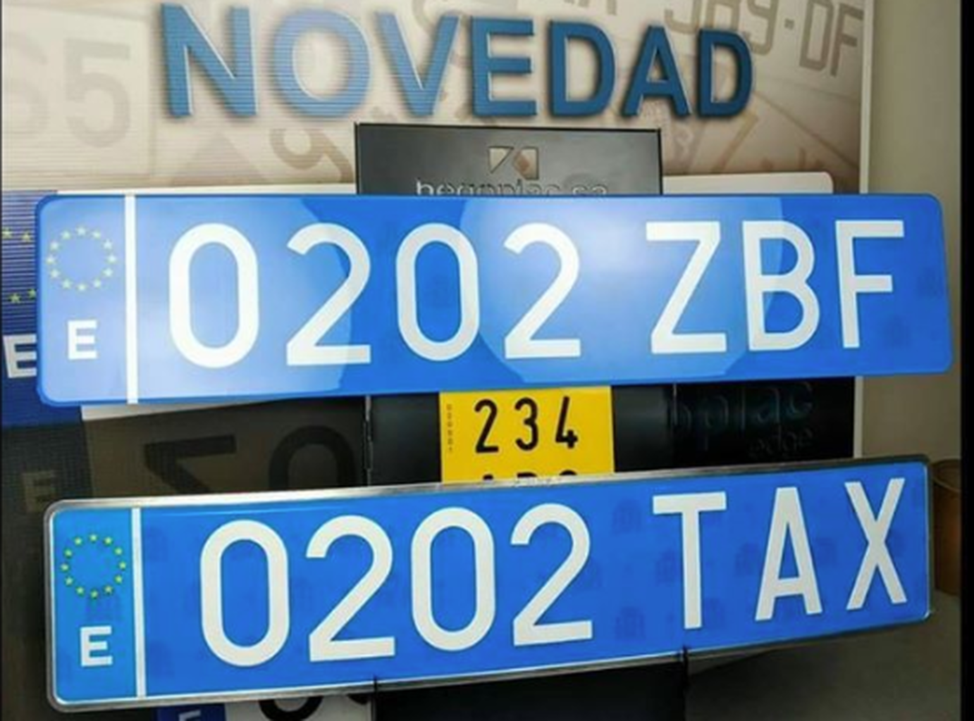 2 UE matrícula para coche letreros 52 x 11cm matrículas oficialmente carbon óptica
