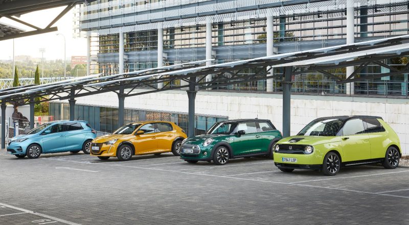 Renault Zoe, Peugeot e-208, Mini Cooper SE y Honda e