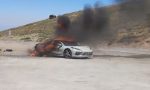 El Chevrolet Corvette que ardió en Sierra Nevada