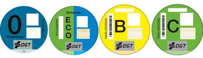 SANGOMOTOR Pegatina Distintivo Medioambiental Homologada DGT (Amarilla) :  : Coche y moto
