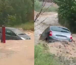 Coche Barcelona inundación
