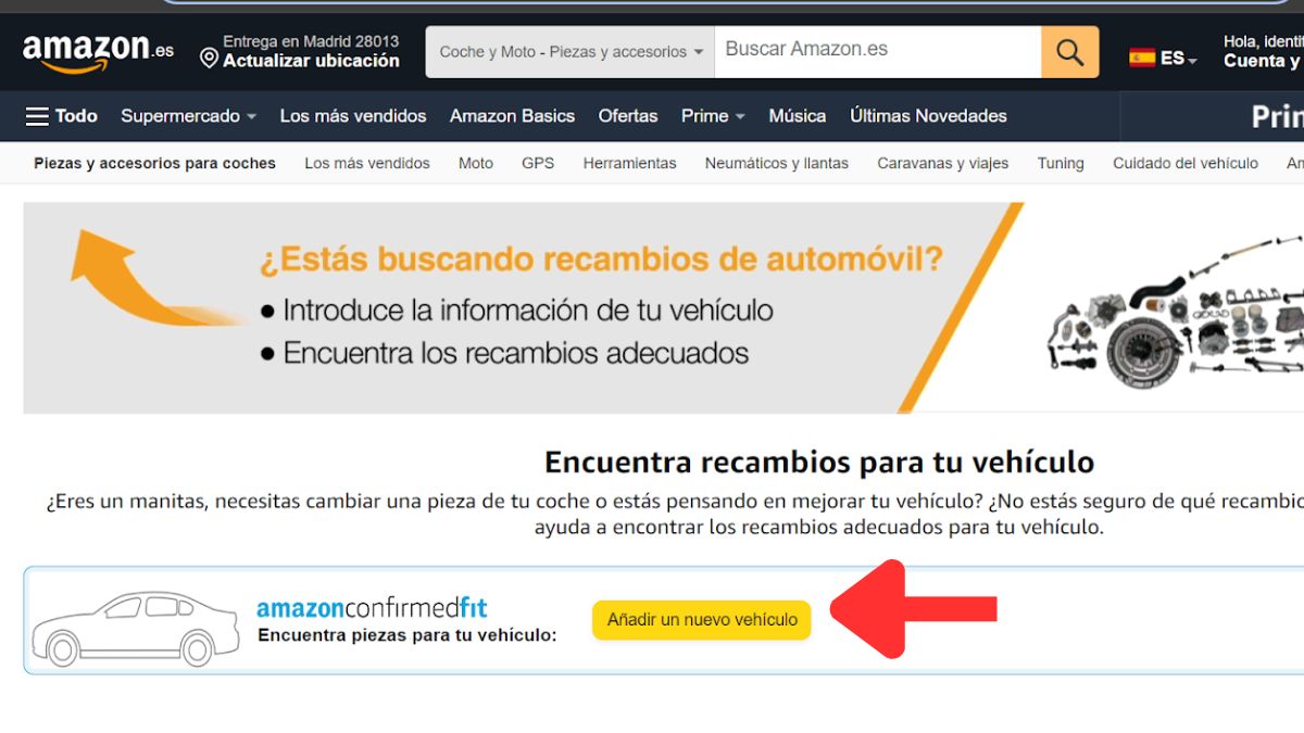 Buscador de coches de Amazon