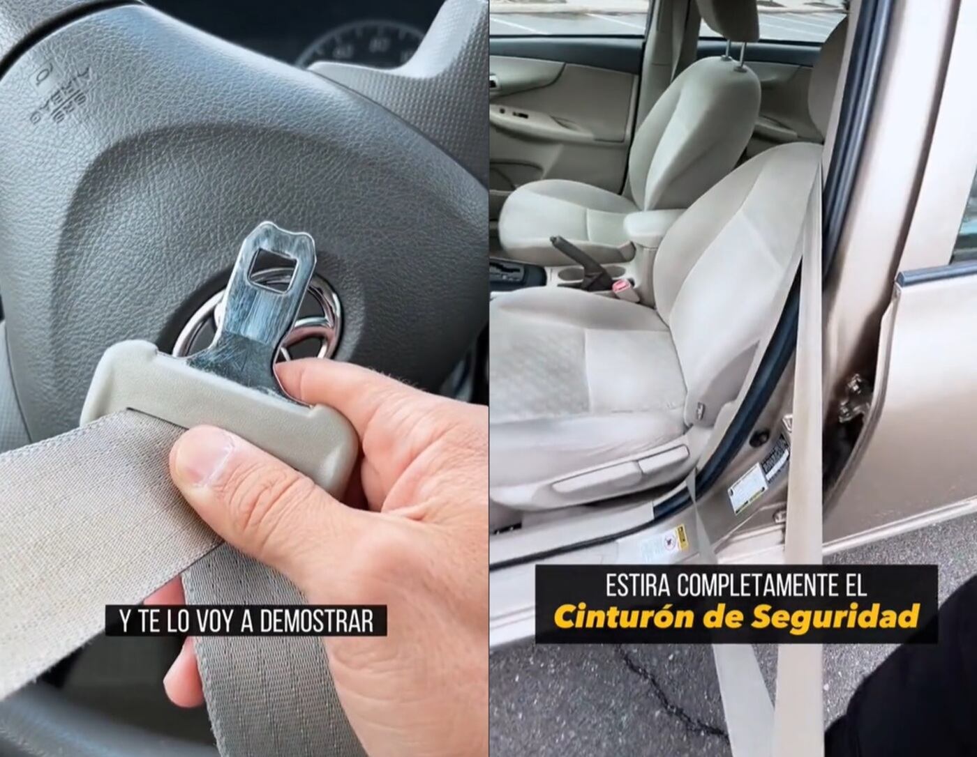 truco cinturón de seguridad