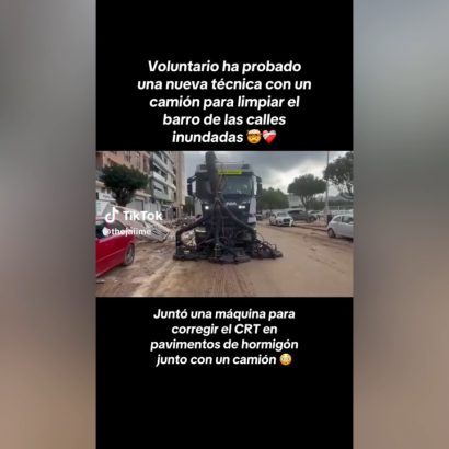 El camión aspiradora que limpia las calles de barro tras la dana: esta es la increíble técnica que utiliza