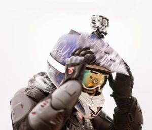 Casco moto cámara