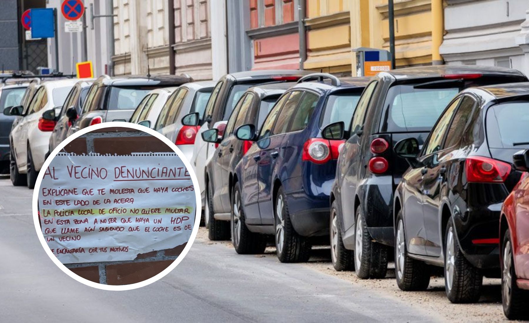 vecino coches aparcados