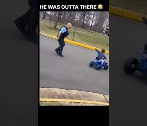 Niño se escapa del agente