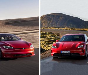 Tesla Model S y Porsche Taycan