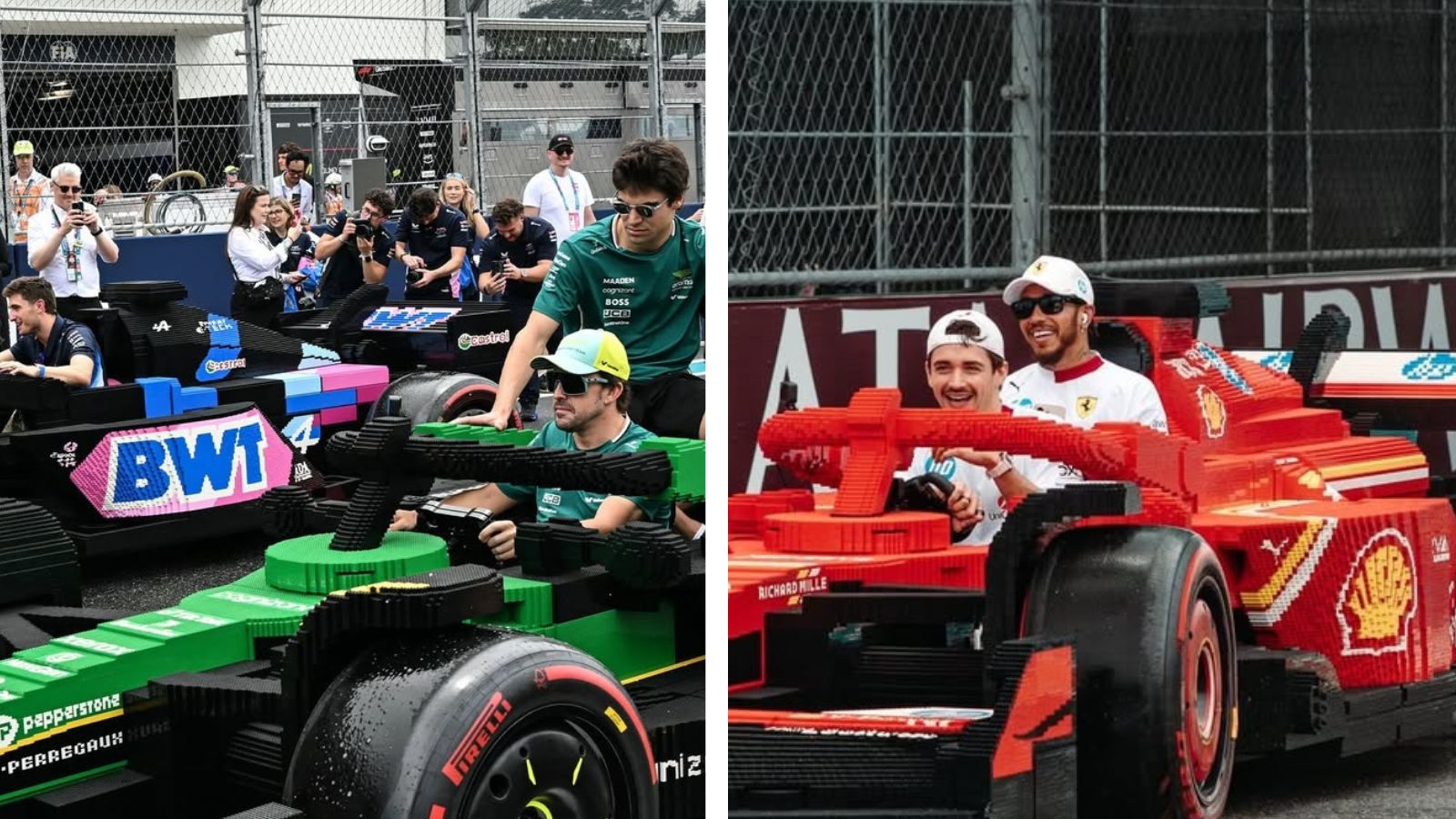 El mejor día de los pilotos de Fórmula 1: utilizan coches de Lego a tamaño real y la carrera es épica