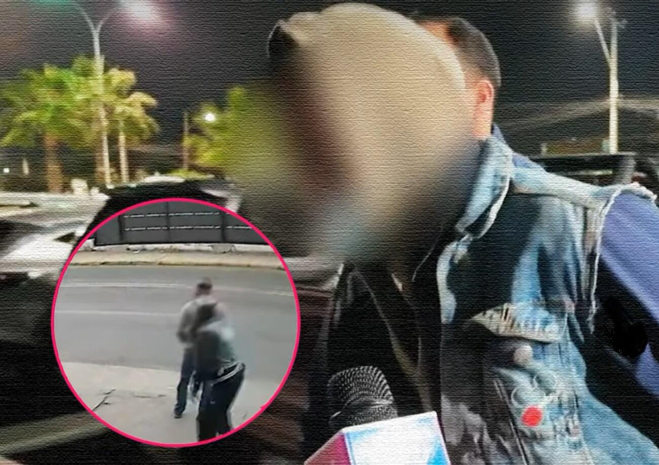 hombre empuja contra camión