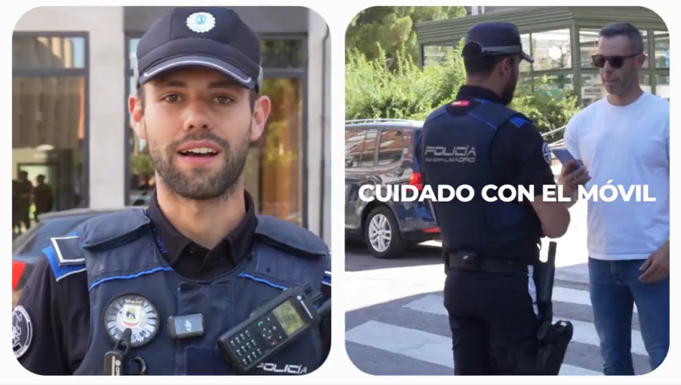 cruzar calle móvil policía