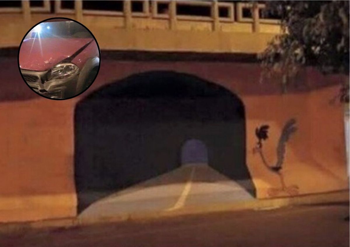 dibujo túnel grafiti accidente