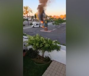 Autocaravana incendio