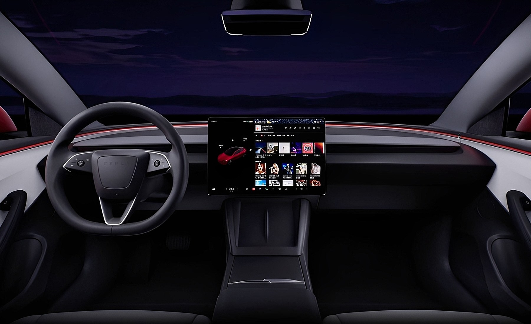 Interior Tesla luces ambiente
