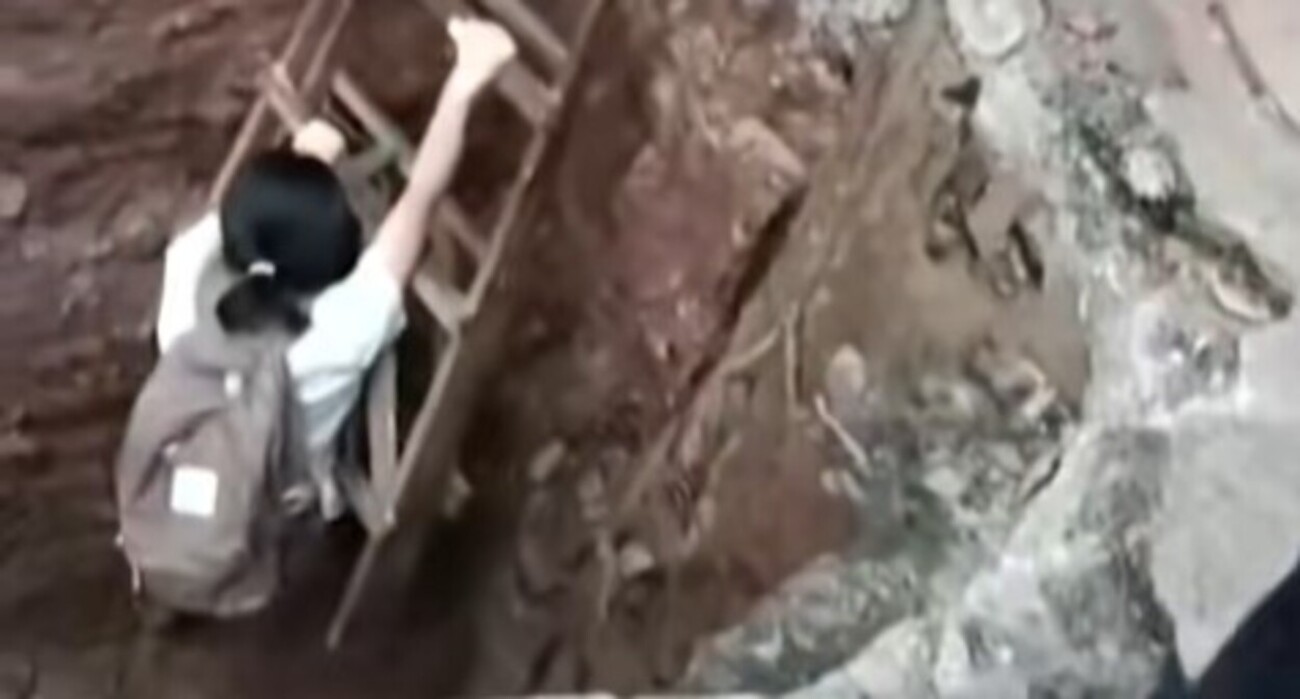 Mujer zanja robotaxi