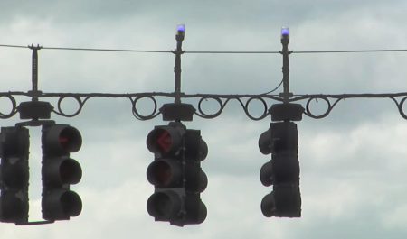 luces azules semaforos