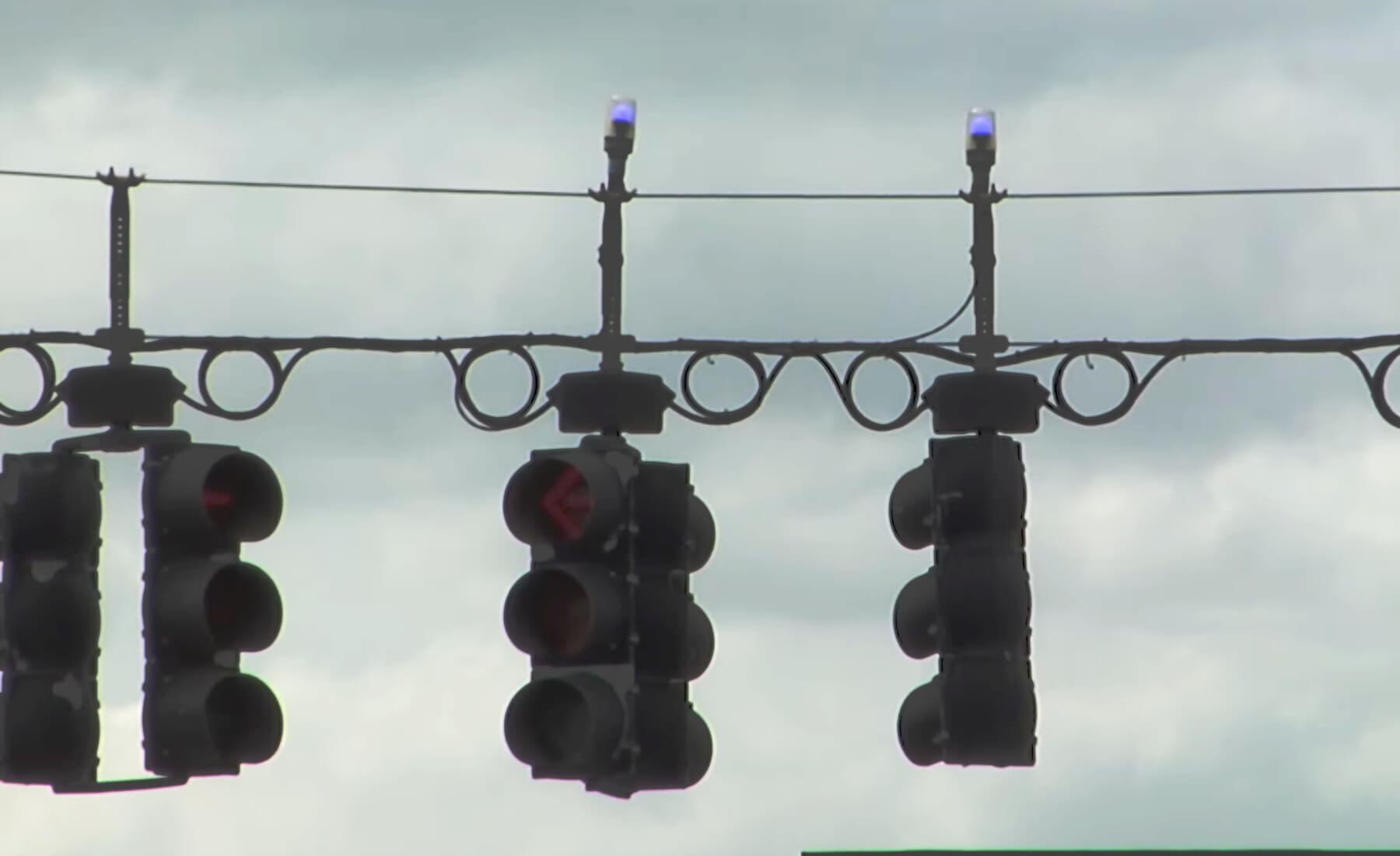 luces azules semaforos