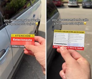 tarjeta estacionaste como un idiota