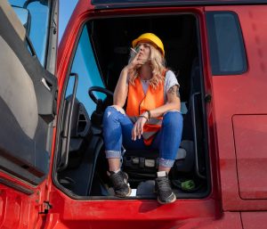 camionera fumando