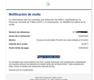 correo falso dgt multa