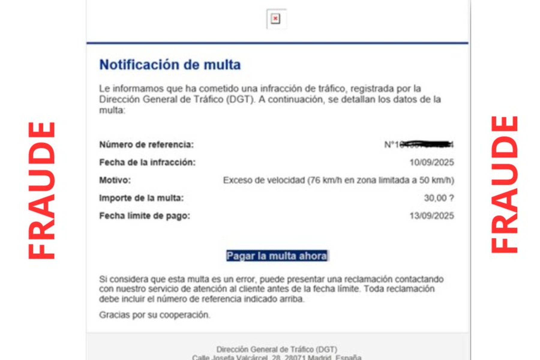 correo falso dgt multa