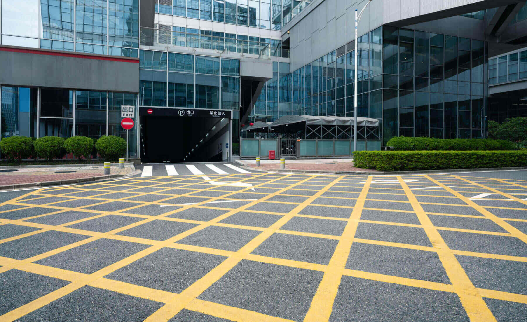 cuadricula amarilla interseccion