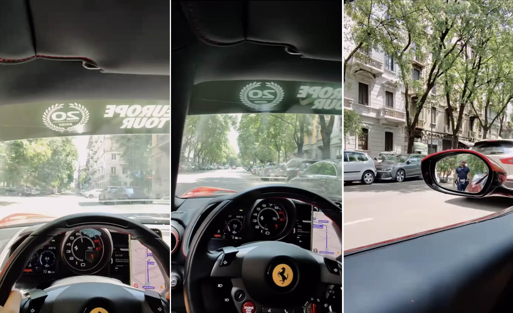 ferrari policia milan polemica