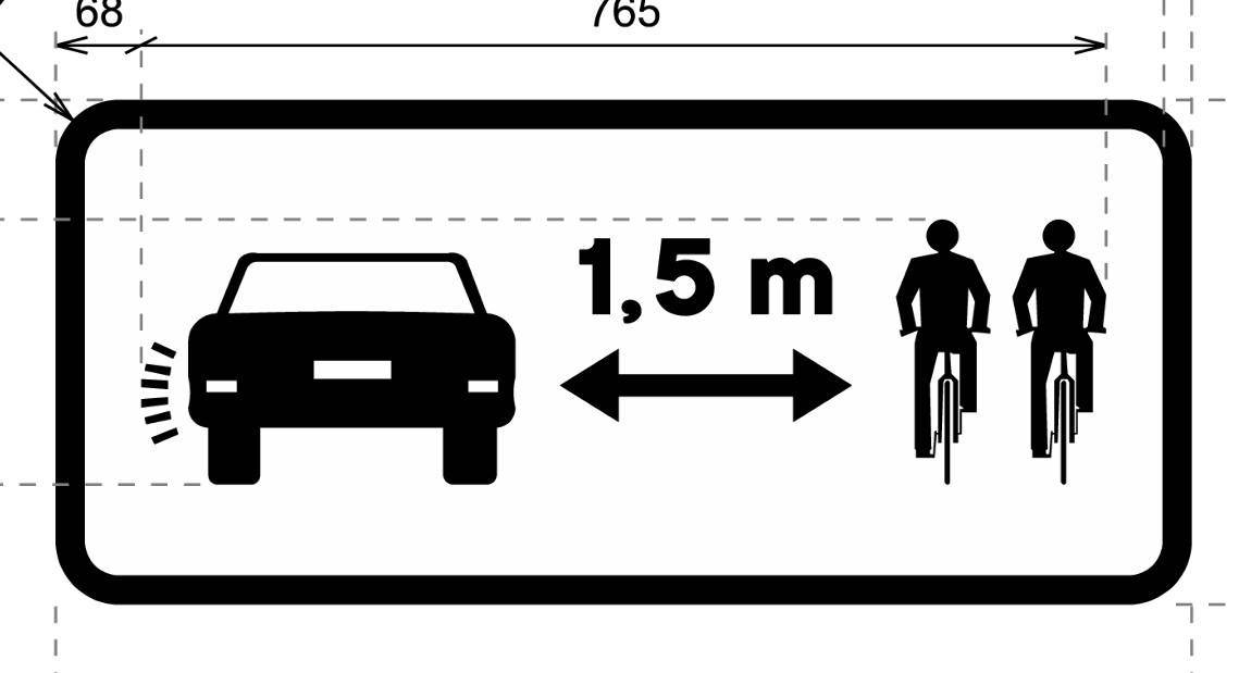 ciclistas adelantar señal