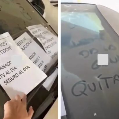 A través de folios pegados en los coches: la surrealista discusión en un aparcamiento de Sevilla