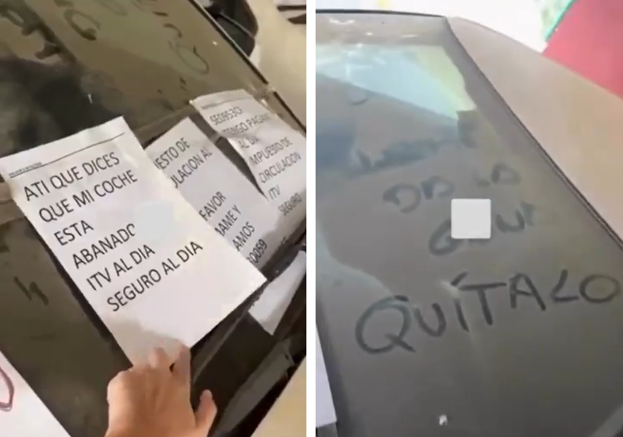 mensaje coche aparcamiento