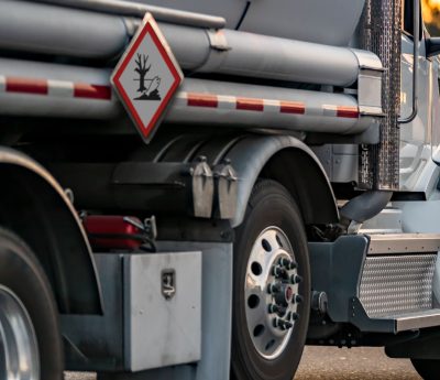 Camión con el símbolo del árbol y el pez