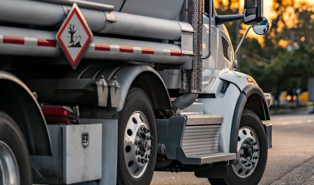 Camión con el símbolo del árbol y el pez