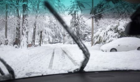 Limpiaparabrisas levantados invierno