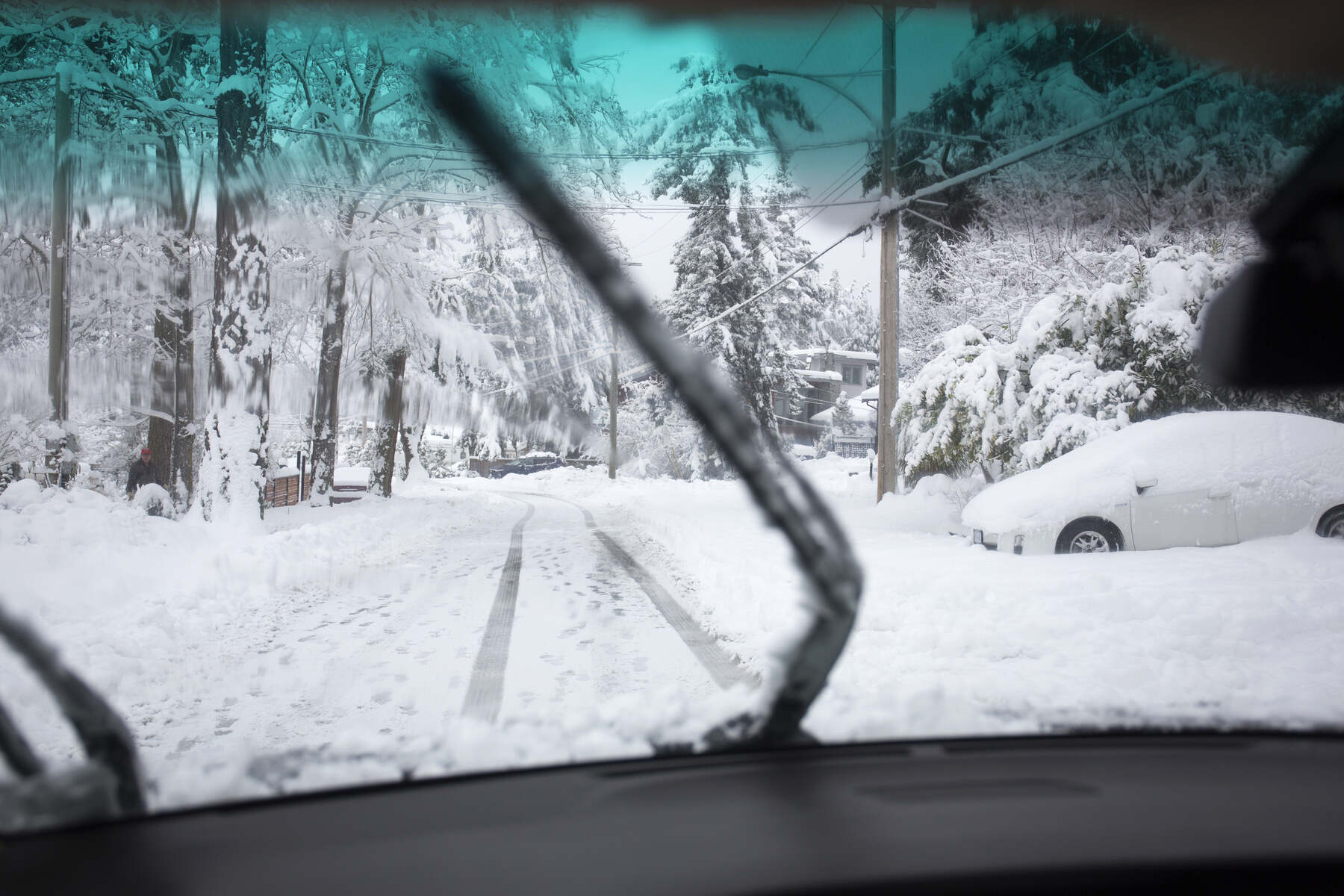 Limpiaparabrisas levantados invierno