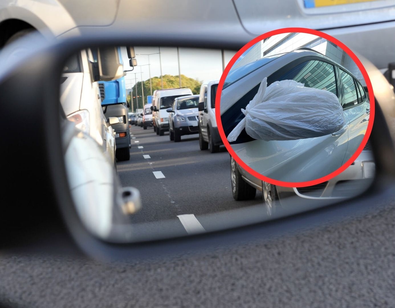 espejo retrovisor coche bolsa