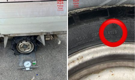 rueda reventada camión