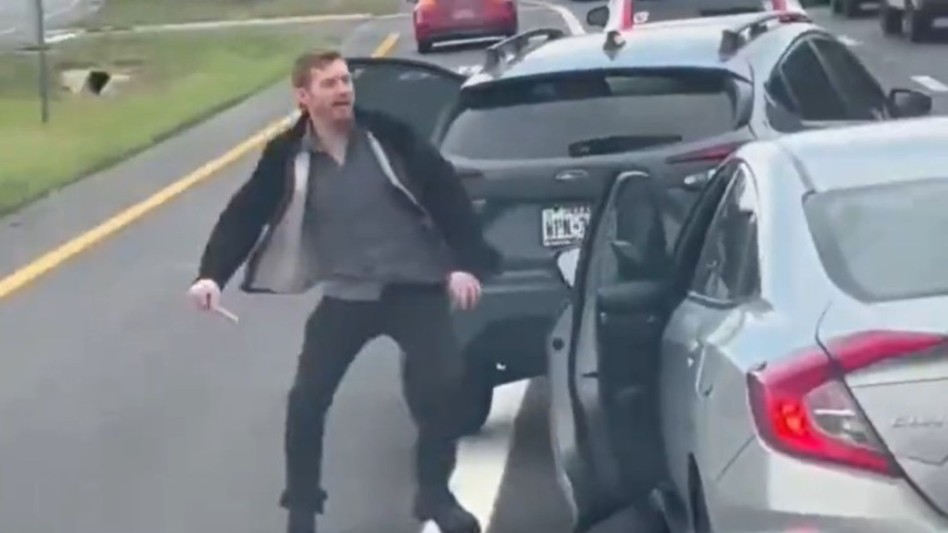 Subaru y Civic persecución