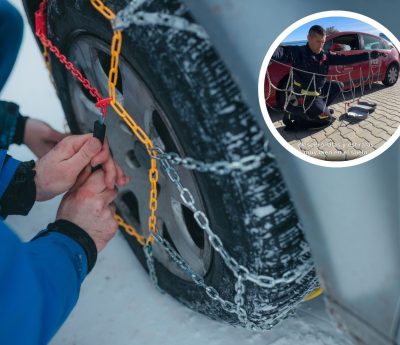 cadenas nieve coche bomberos