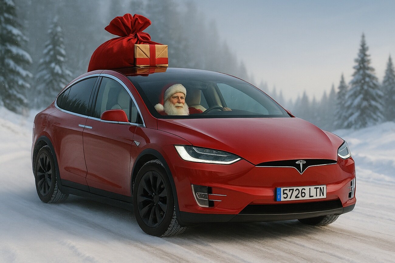 papá noel tesla model X