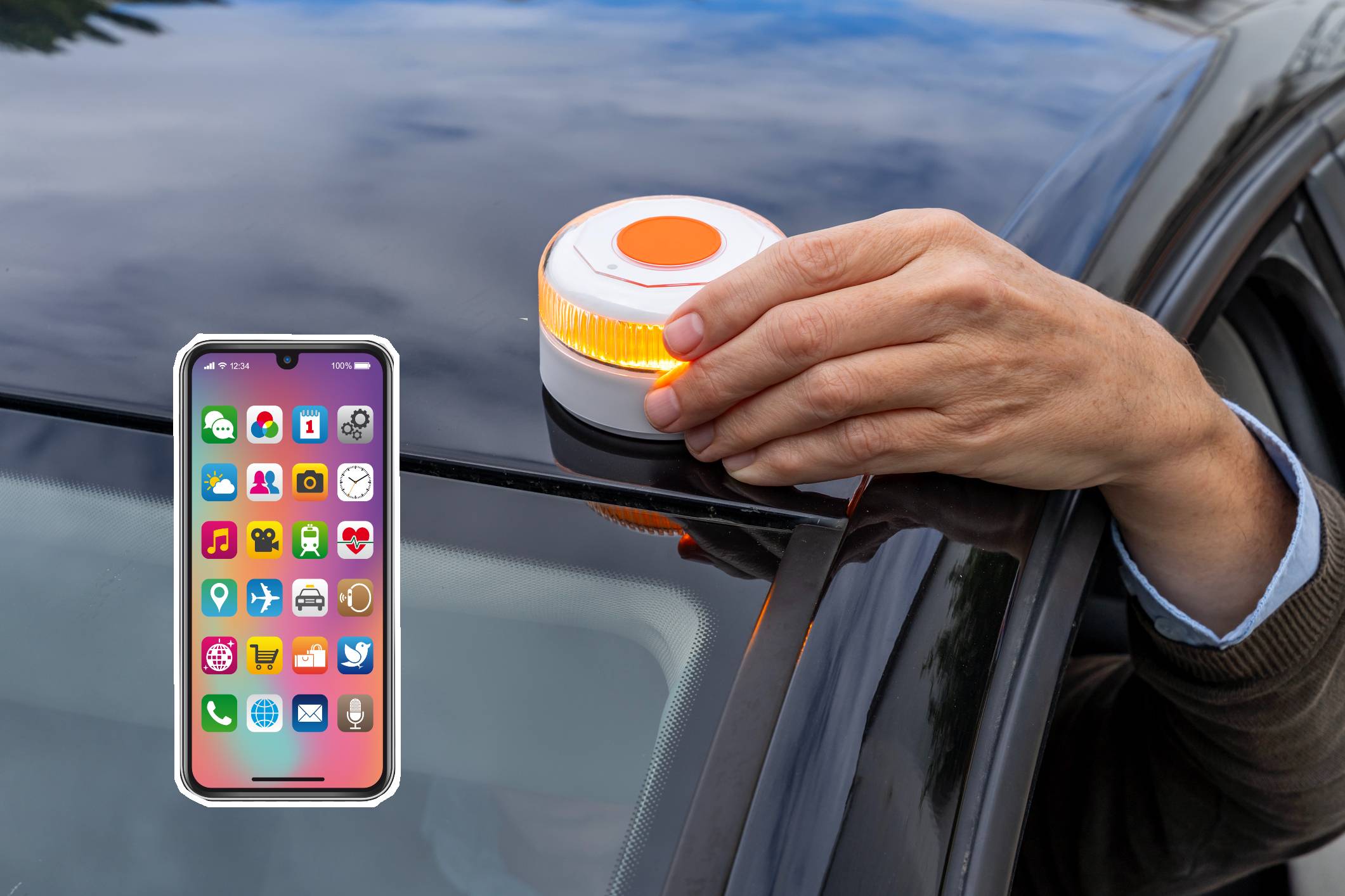 baliza emergencia v-16 coche app