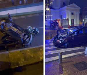 Coche volcado Leganés