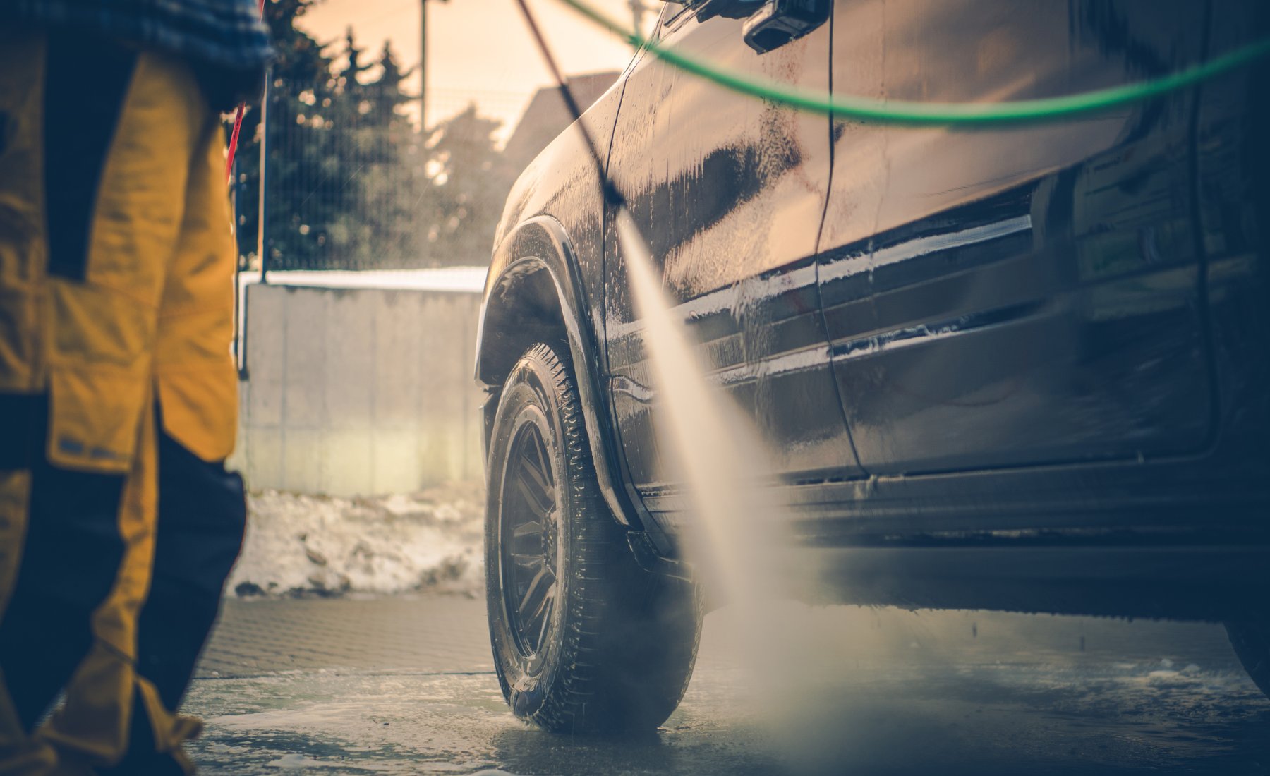Lava tu coche en invierno