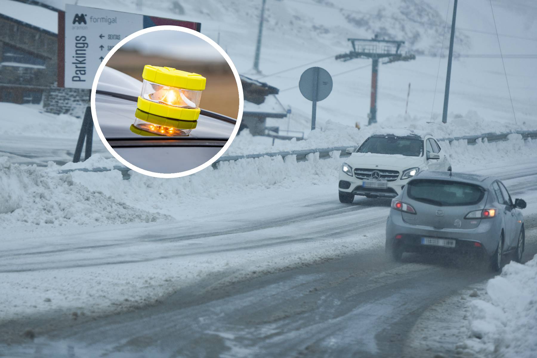 baliza v-16 lluvia nieve