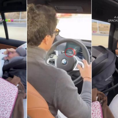 El “padre del año” iba a 140 km/h con su hija recién nacida: la última polémica de María Pombo y su marido