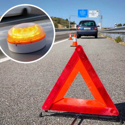 ¿Si pongo los triángulos además de la baliza V-16 me pueden multar? Una instrucción de la DGT a la Guardia Civil aclara la duda