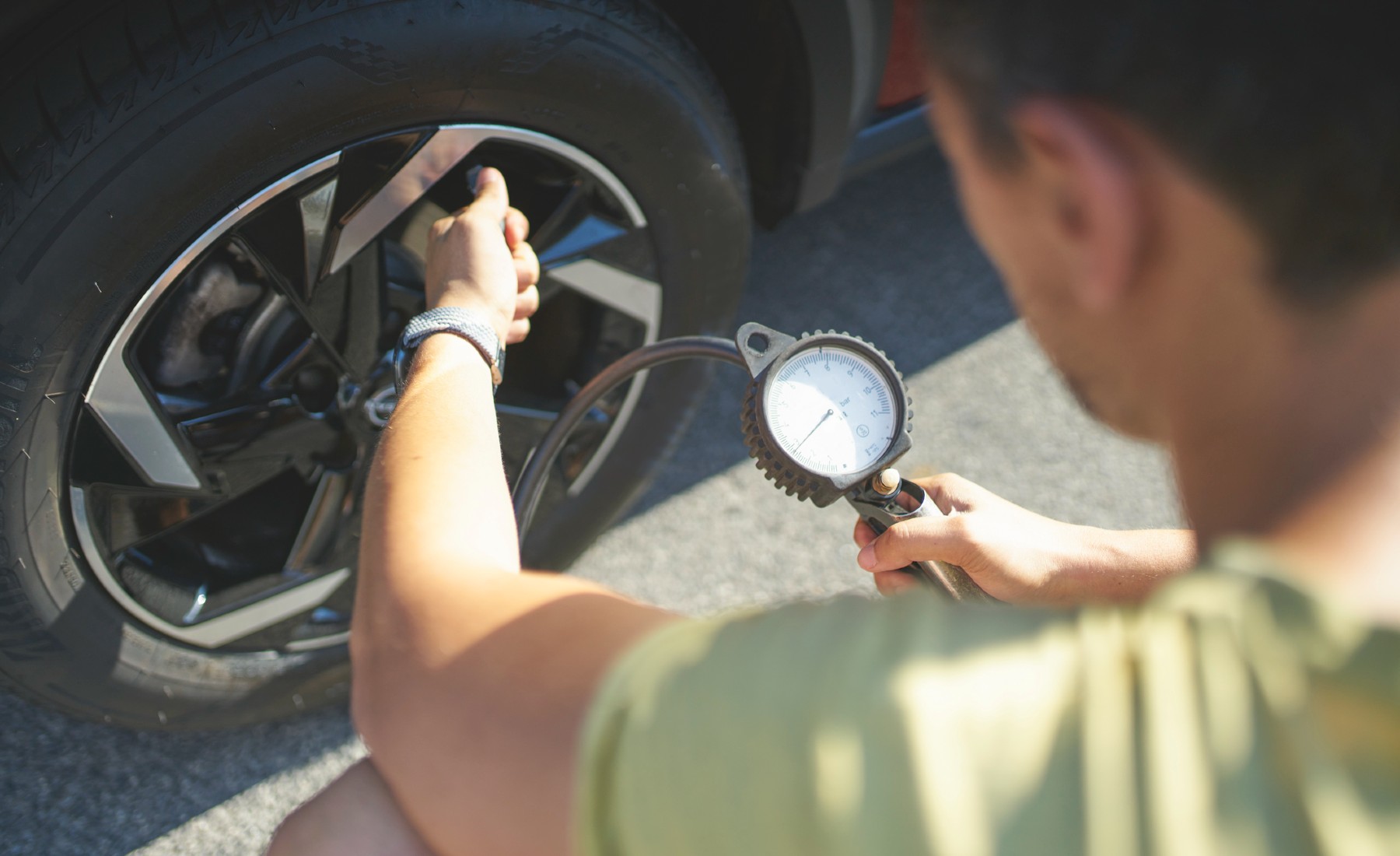 Manómetro inflado ruedas