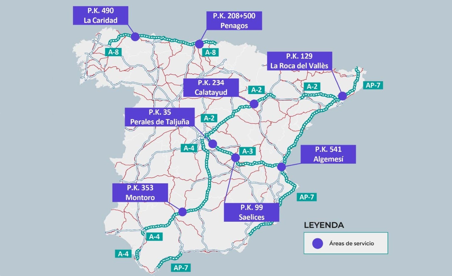 Mapa áreas de servicio