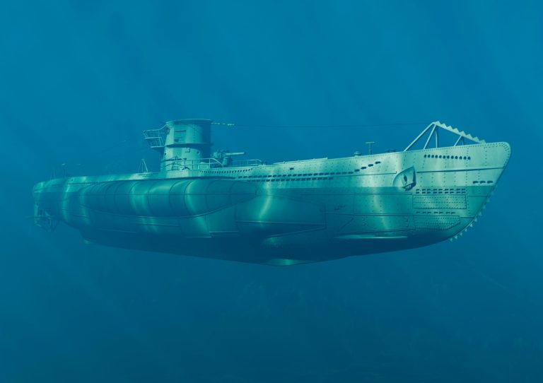 Submarino bajo el agua