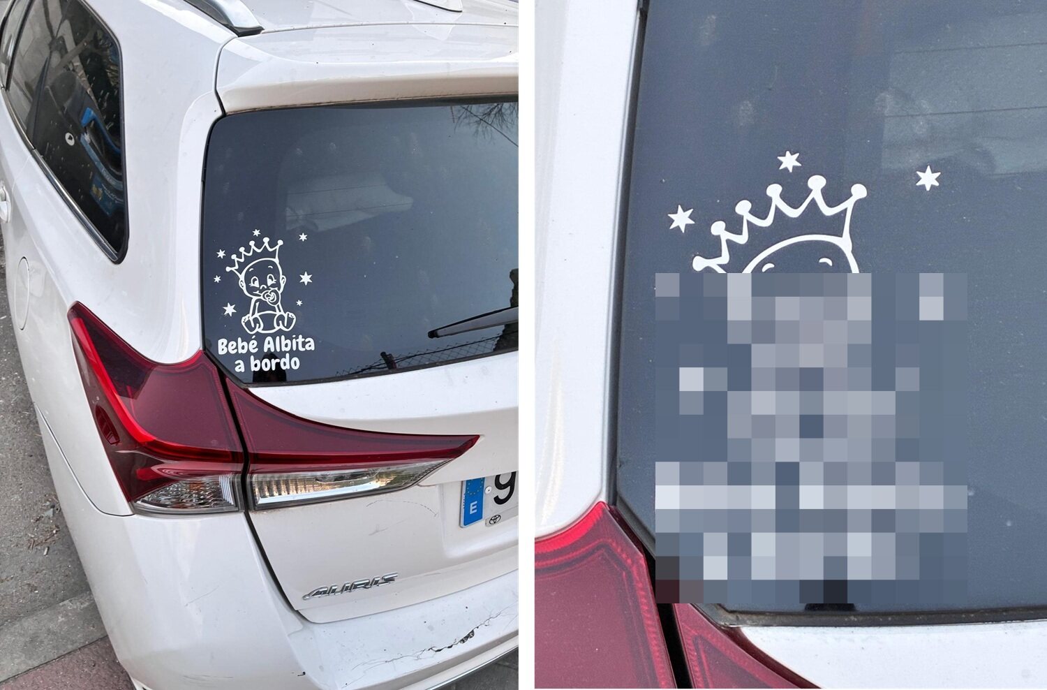 pegatina familiar coche bebé a bordo